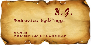 Modrovics Gyöngyi névjegykártya